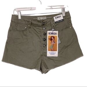 ✅ Rewash NY LA Super High Rise Casey Short  Sz 9 Olive Green